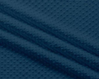 Navy Cuddle Dimple Minky Dot. NavyCuddle Dimple. Navy Minky Dot. Minky Dot Fabric. 100% Polyester *Same Day Shipping*