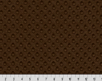 Brown Cuddle Dimple Dot Fabric. Brown Minky Dot Fabric. Brown. Minky Dot Fabric. 100% Polyester *Same Day Shipping*