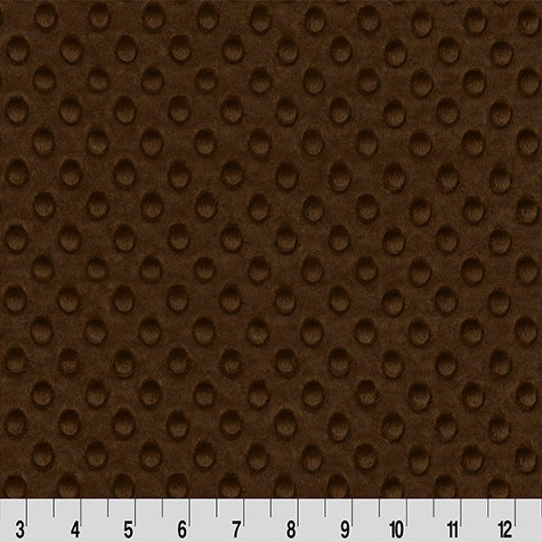 Brown Cuddle Dimple Dot Fabric. Brown Minky Dot Fabric. Brown. Minky Dot Fabric. 100% Polyester *Same Day Shipping*