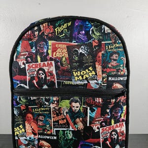 horror movie mini backpack VHS Collage Puppet Combo Horror Movie Backpack with two