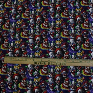 Killer Klowns from outer space fabric. Clowns fabric. Fabric by the yard (36"x58")