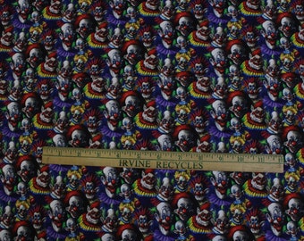 Killer Klowns from outer space fabric. Clowns fabric. Fabric by the yard (36"x58")
