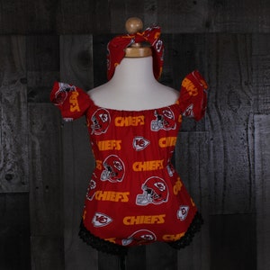 Baby Girl Rompers. Kansas Chiefs Baby Romper. Chiefs Romper. Chiefs Baby Romper. Baby Rompers. Girl Rompers. 100% Cotton.