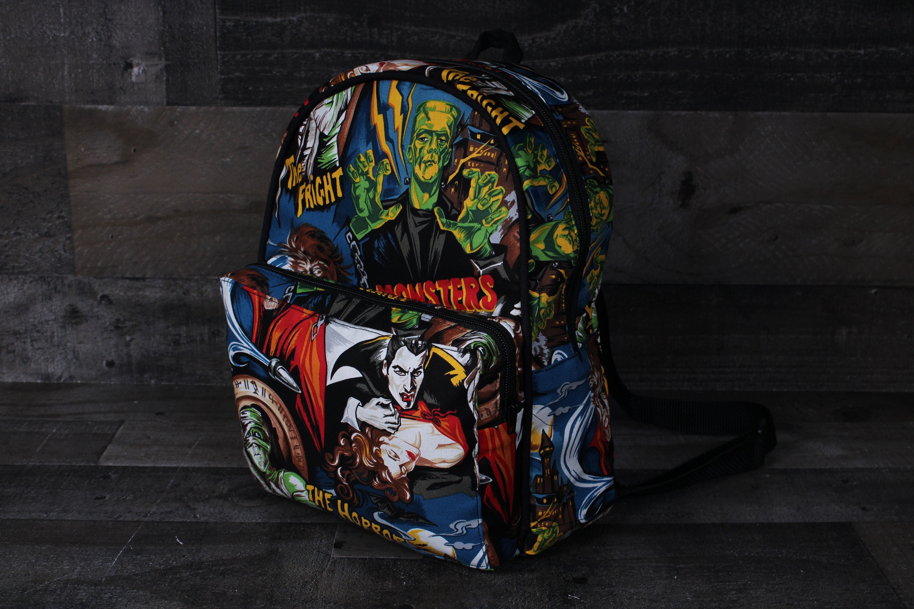 Humungous Backpack Hollywood Monsters Backpack. Backpack Horror Movie Icons. Hollywood ...
