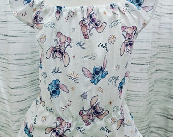 Peleles para bebé niña. Peleles de Stitch y Angel. Peleles de ángel. Peleles para bebé. Pelel para niña. 100% algodón.