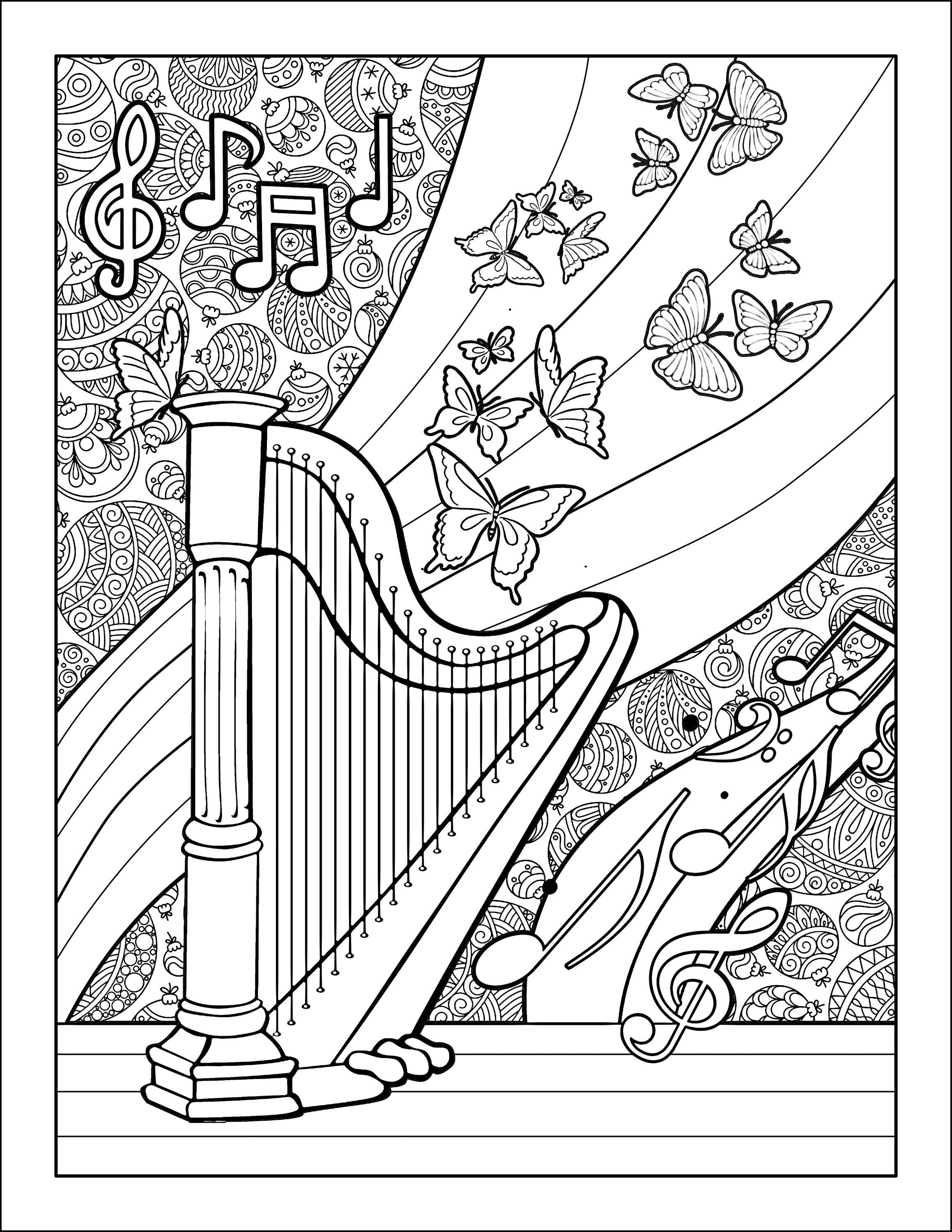 1 DIGITAL Coloring Sheet Music Coloring Pages Stress Relief - Etsy