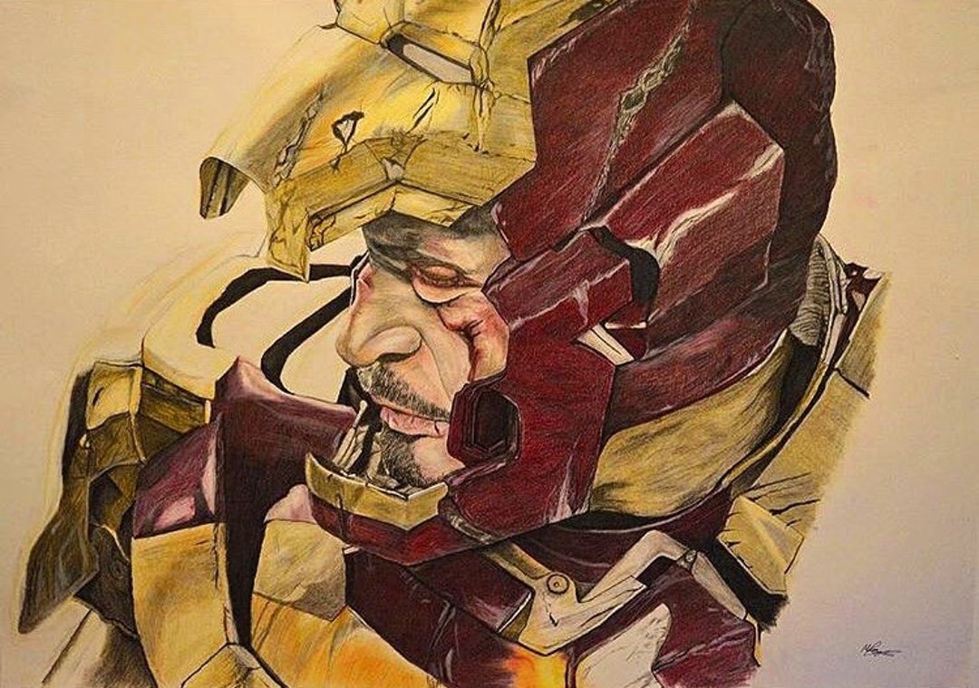 Iron Man (colour Pencil Drawing) - Etsy