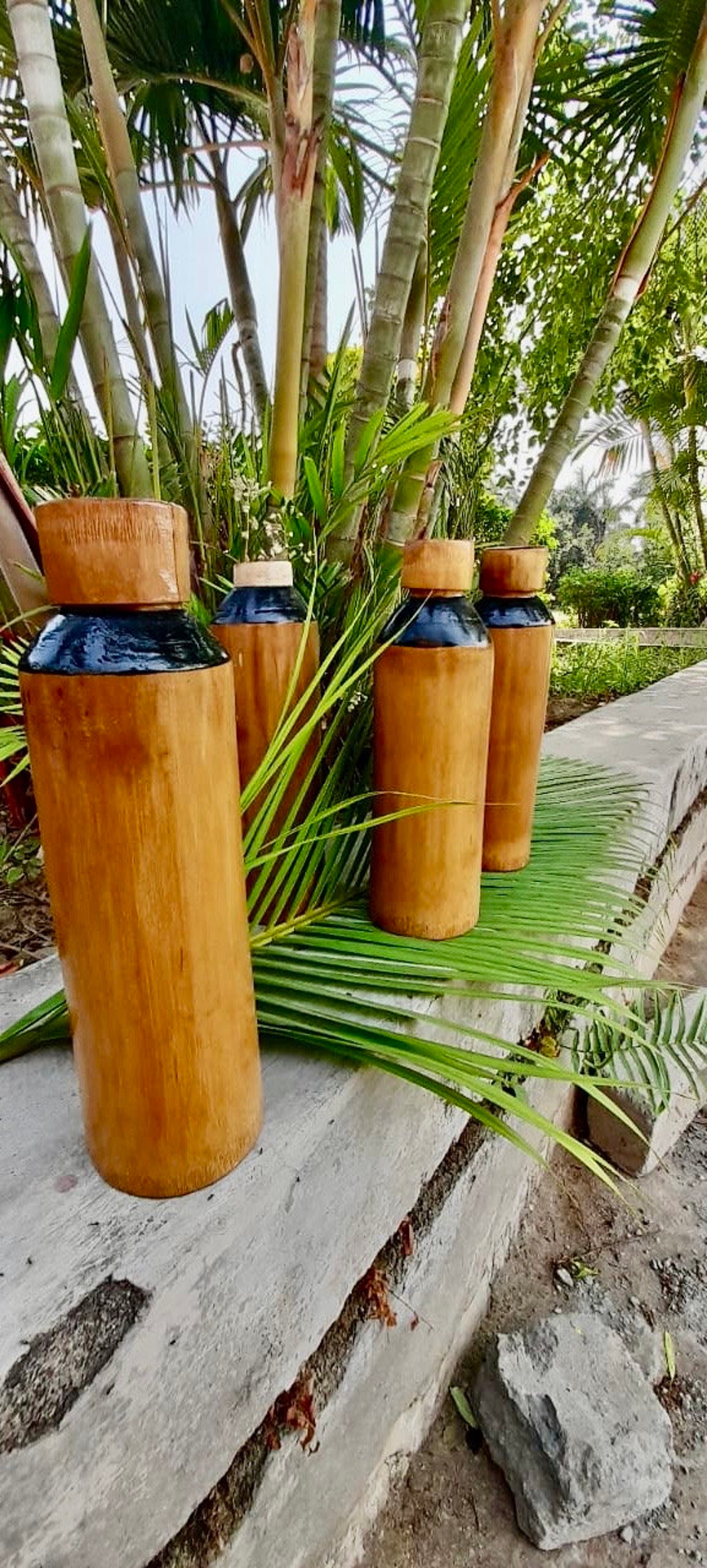 Hand crafted bamboo bottles Etsy