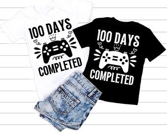 100 Dagen Compleet svg, Niveau 100 Dagen svg, Jongen 100e Schooldag svg, Gamer 100 Dagen Shirt svg, Gamer 100 Dagen School svg