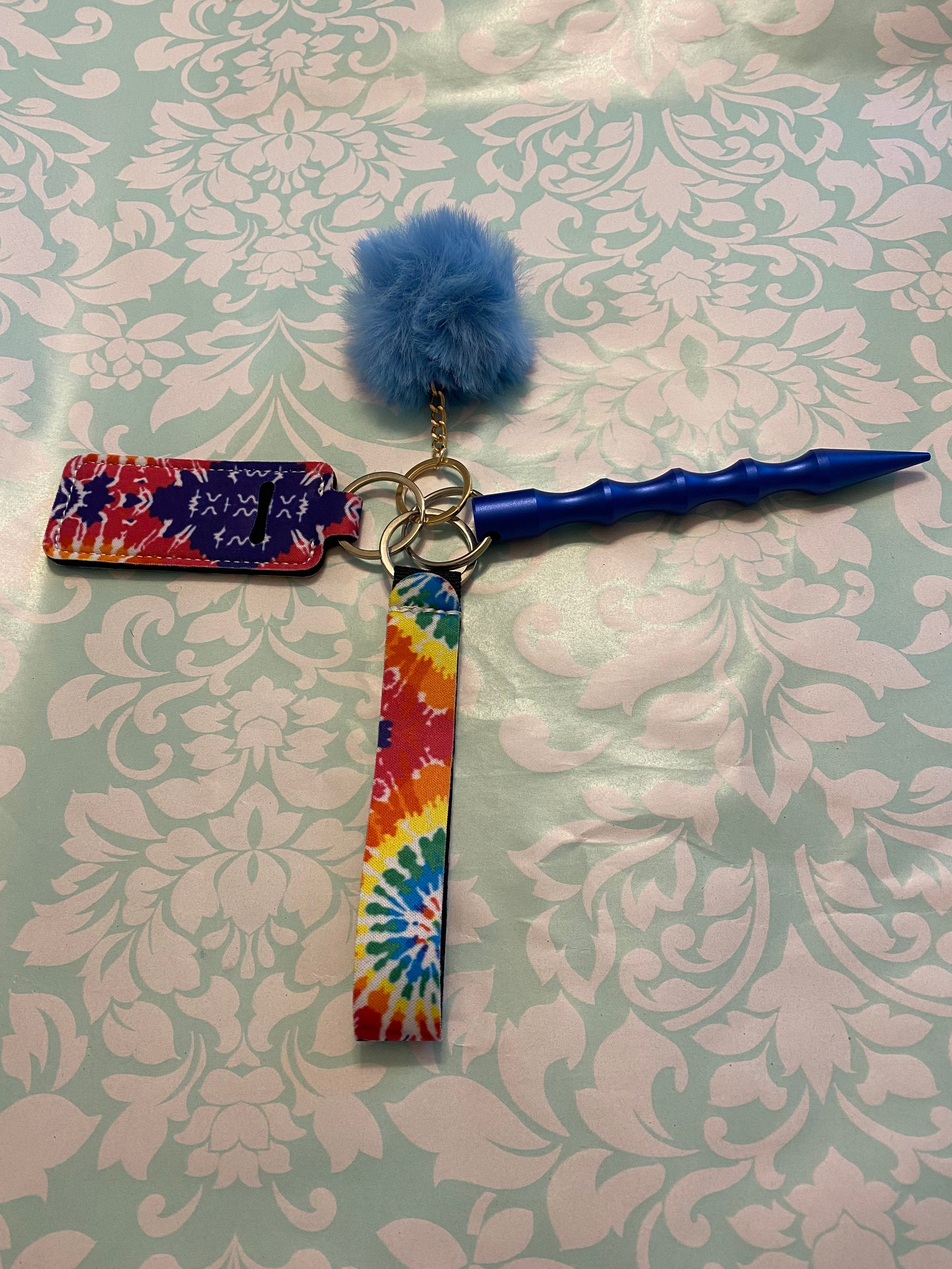 Tiedye keychain Etsy