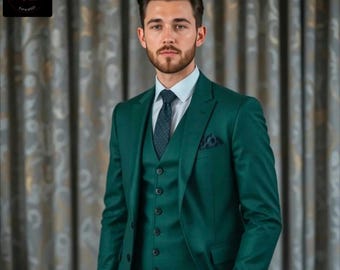 メンズウェディングスーツ 3ピース 花婿の付添人 衣装 ディープ