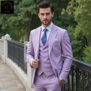 Men&#39;s Suit Purple - Three Piece Purple Suit - Men Suit - Wedding - Suit - Suit For Groom - Formal And Party Wear Bespoke Suit