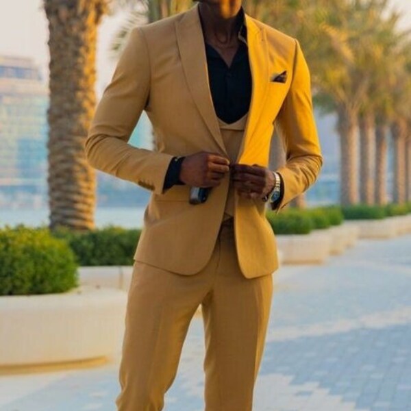 Mustard Mens Suit - Etsy