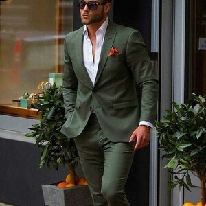 Men Green Suit Wedding Suit Groom Wear Suit for Men Engagement Suit 2 ...