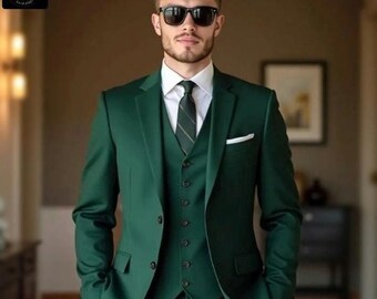 ダンヒル服地 ダークグリーン スリーピーススーツ 楽天市場】タキシード 「品質良い」スーツ3点セット メンズスーツ