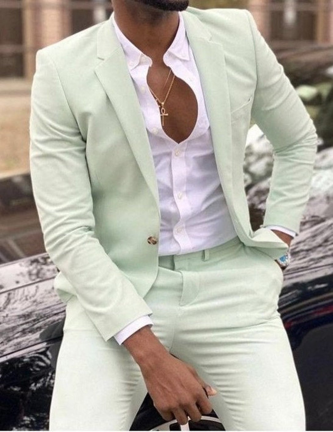 Men Suit Light Green Suit 2 Piece Suit Men Suit Formal Dress Etsy