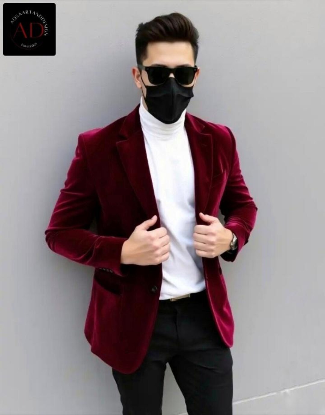 Maroon Velvet Blazer: Formal Wedding Jacket for Men - Etsy