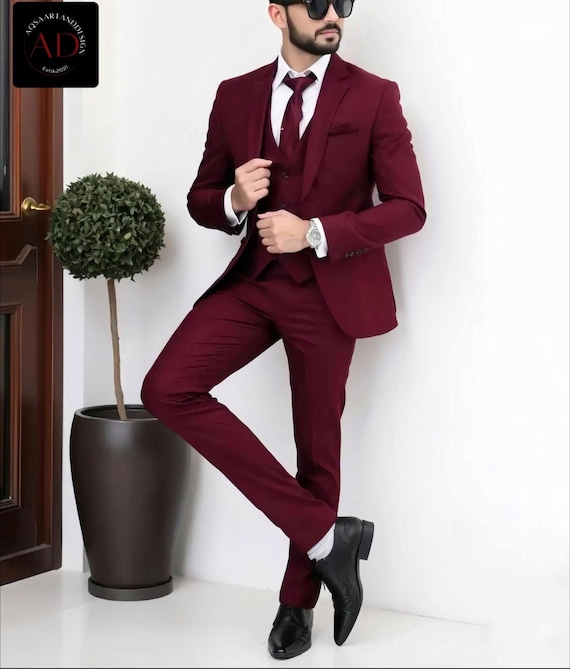 Burgundy 3-Piece Suit