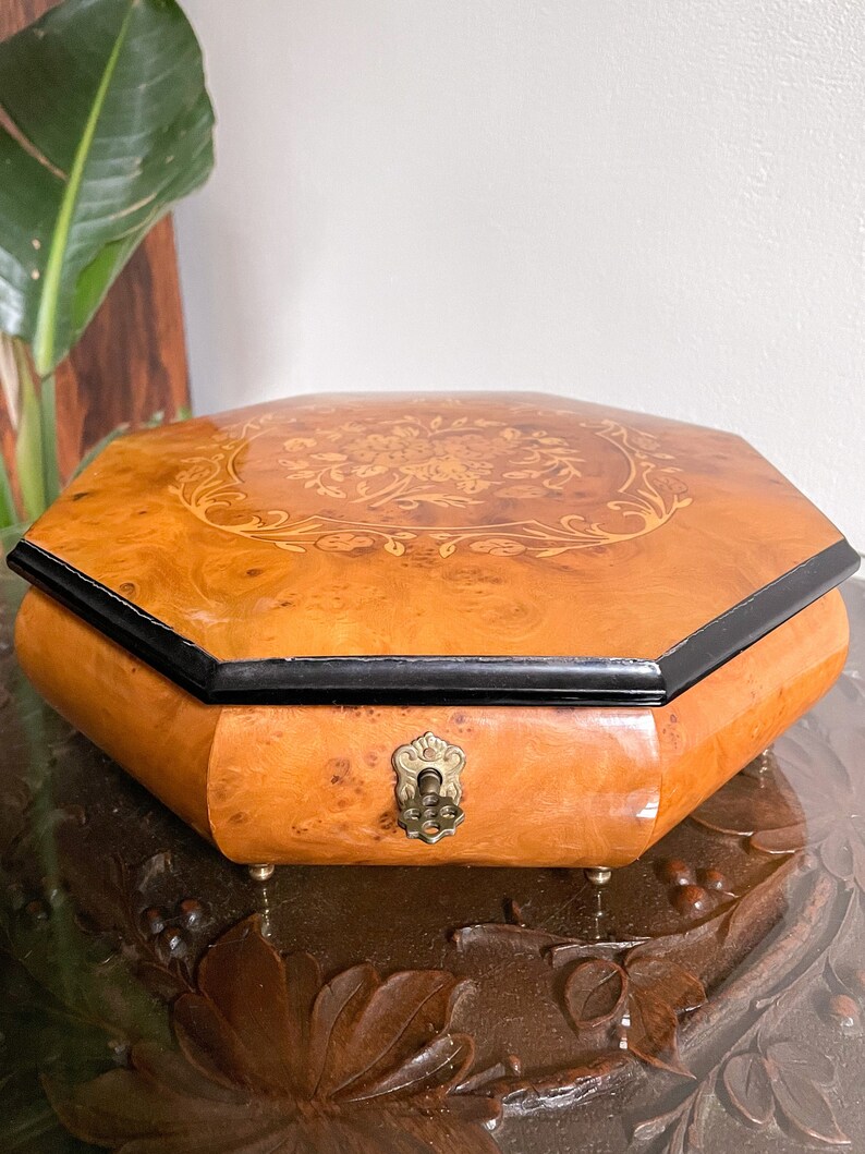 Vintage Italian sorrento inlaid wood marquetry jewelry box big Etsy