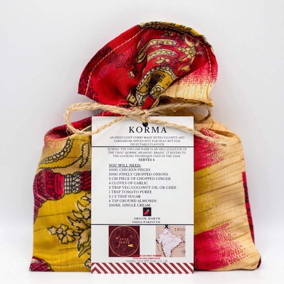 North Indian Chicken Korma curry kit. Sustainable-eco-friendly-up-cycled-Cooking gift. Indian cooking.