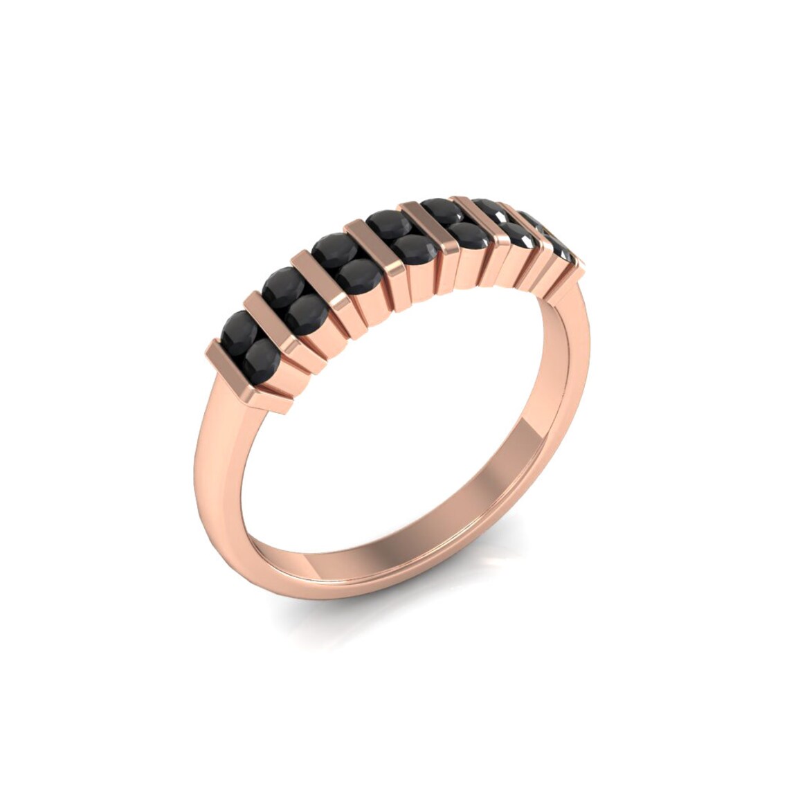 Natural Black Onyx Ring Unique Eternity Wedding Band Etsy UK
