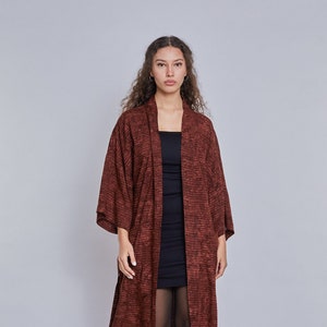 Handmade Kimono Robe in Braun - Perfekt als Morgenmantel für Zuhause, Festival Outfit, Kimono Jacke, Strandkleid und Geschenk