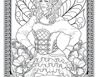 5 Fantasy Fairy Adult Coloring Pages