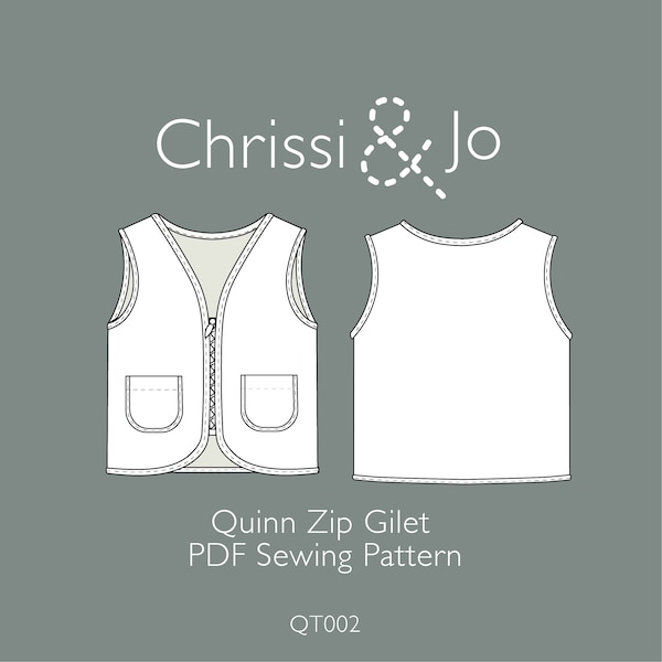 Quinn Zip Gilet - Baby & Toddler PDF Sewing Pattern
