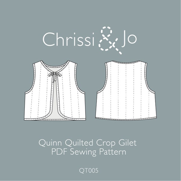 Veste sans manches matelassée Quinn Tie - Patron de couture PDF pour bébés, tout-petits et enfants