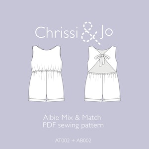 Albie PDF Sewing Pattern - Baby/Toddler/Child Romper with Backless Tie Top