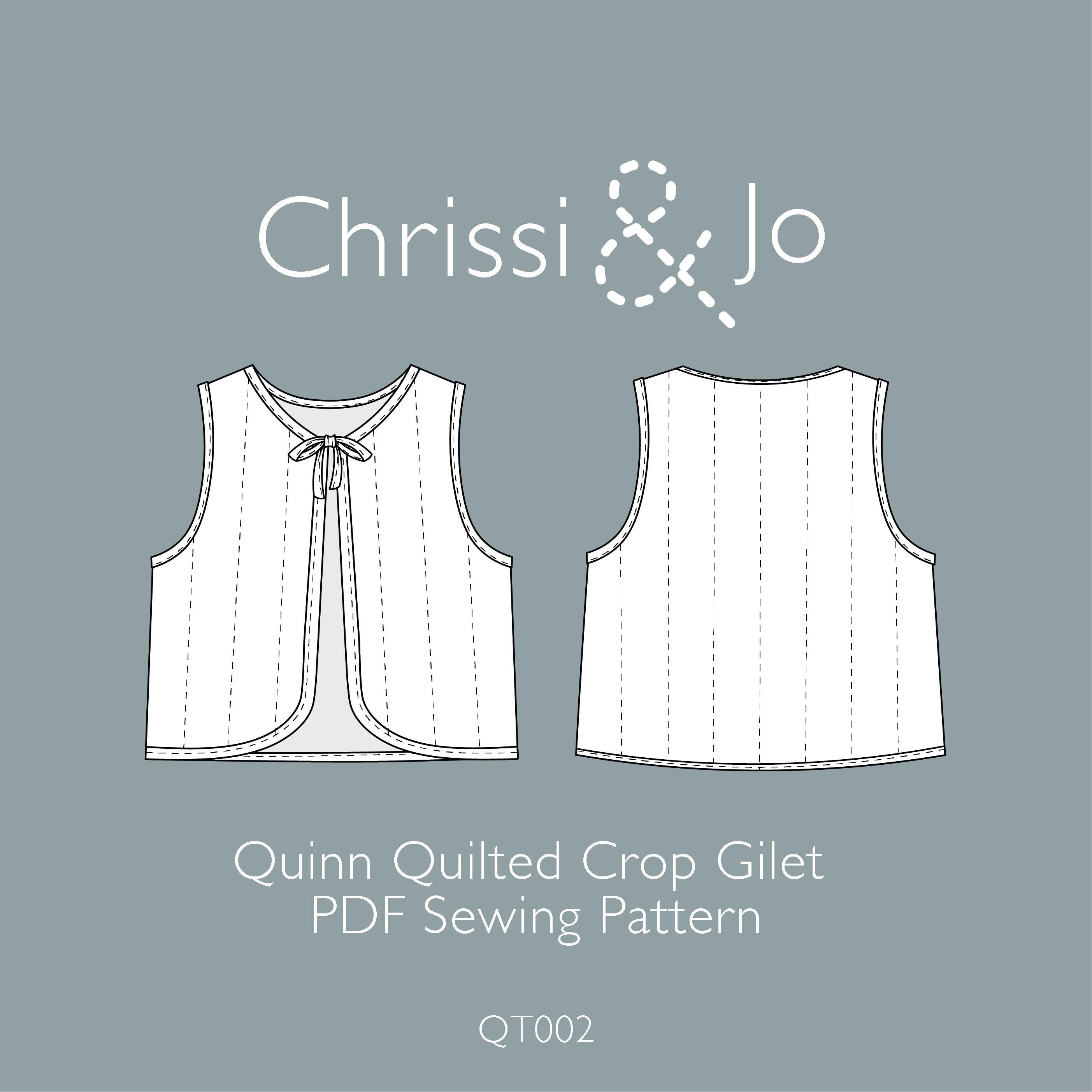 Quinn Tie Quilted Gilet - Baby, Toddler & Child PDF Sewing