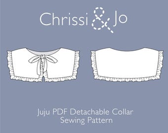 Frill Boating Collar Sewing Pattern PDF – Detachable Kids Collar – Beginner Friendly