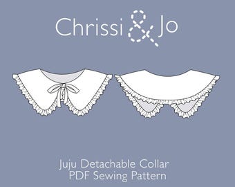 Frill Platter Collar Sewing Pattern PDF – Detachable Kids Collar – Beginner Friendly