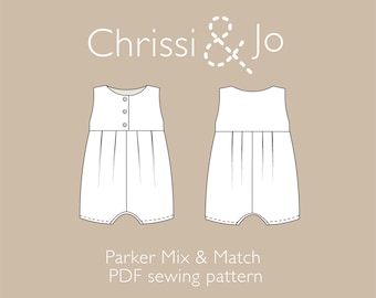Parker Romper - Easy PDF Sewing Pattern for Baby & Toddler