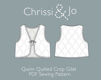 Gilet matelassé Quinn Crop - Patron de couture PDF pour bébé, tout-petit et enfant