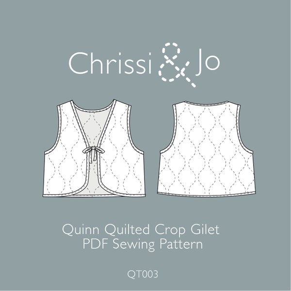 Gilet matelassé Quinn Crop - Patron de couture PDF pour bébé, tout-petit et enfant