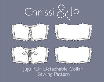 Juju Detachable Frill Boating Collar PDF Sewing Pattern