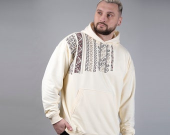 Traditional Ukraine Embroidered Hoodie Vyshyvanka, Unique Men's Hoodies, Streetwear For Men, Unisex Designer Hoodies, Oversize Hoodies