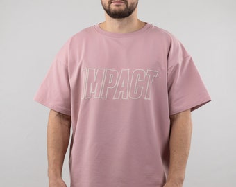 Oversized Embroidered IMPACT T-Shirt, Unisex Streetwear