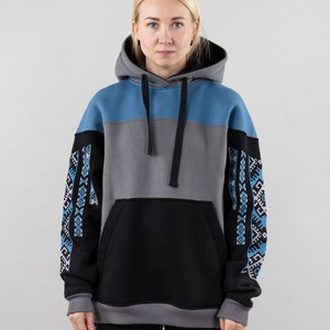 Ukrainian Hoodie With Embroidery In Blue Color, Women Hoodies, Ukraine Hoodie Vyshyvanka, Unisex Hoodies, Hooded Sweater For Women