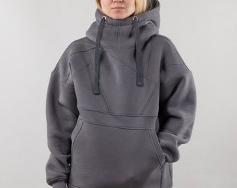 Women's Hoodies, Oversize Sweatshirt With Unique Design, Warm Hooded Sweater, Trendy Aesthetic Hoodie, Style Hoodies For Women