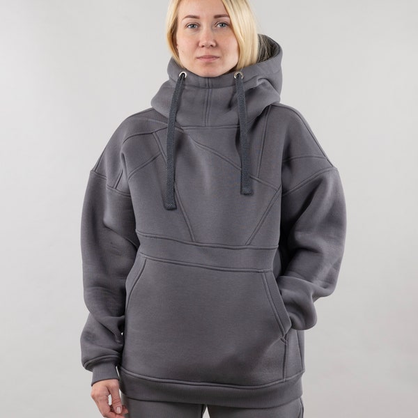 Damen Hoodies, Oversize-Sweatshirt mit einzigartigem Design, warmer Kapuzenpullover, trendiger ästhetischer Hoodie, Style Hoodies für Frauen
