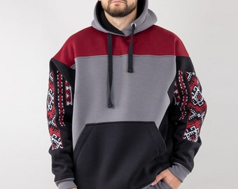 Ukrainian Traditional Ornament Hoodie With Embroidery, Men Hoodies, Hoodie Vyshyvanka, Unisex Hoodies, Hooded Sweater For Men, Men's Hoodie