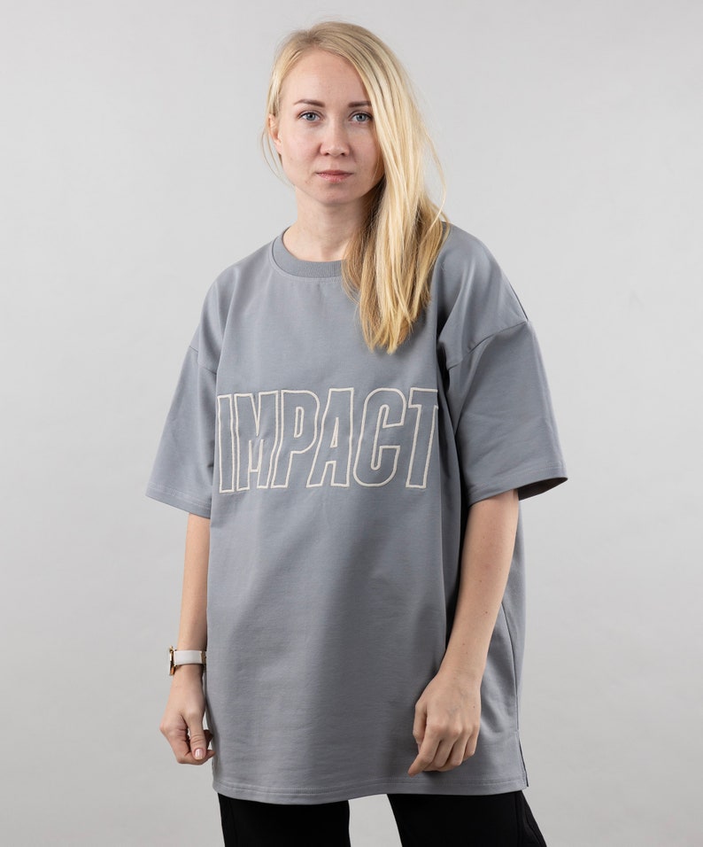 Oversize Basic T-Shirt For Women, Unisex T-Shirts, Women's T-Shirt, Trendy T-Shirts For Women, Style Casual Shirt, Streetwear For Women Gray