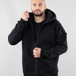Men&#39;s Zip Hoodie, Oversize Sweatshirt With Unique Design, Zippered Hoodie, Monochrome Sweatshirt, Unisex Hoodie, Style Hoody For Men