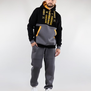 Ukraine Traditional Unisex Hoodie With Embroidery, Sweatpants, Men&#39;s Hoodies, Hooded Sweater, Trendy Aesthetic Hoodie Vyshyvanka