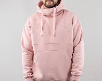 Pink hoodie with rose mens discount