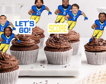 Los Angeles Football cupcake toppers, appetizer picks, 12 assorted picks READY TO SHIP!