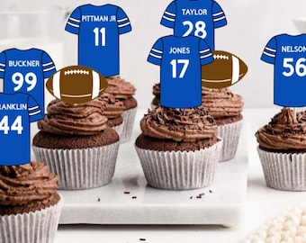 Indianapolis Football Jersey Cupcake Toppers: Indianapolis Team Party Picks
