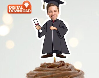 Custom Photo Graduation Cupcake Toppers (Digital Download)